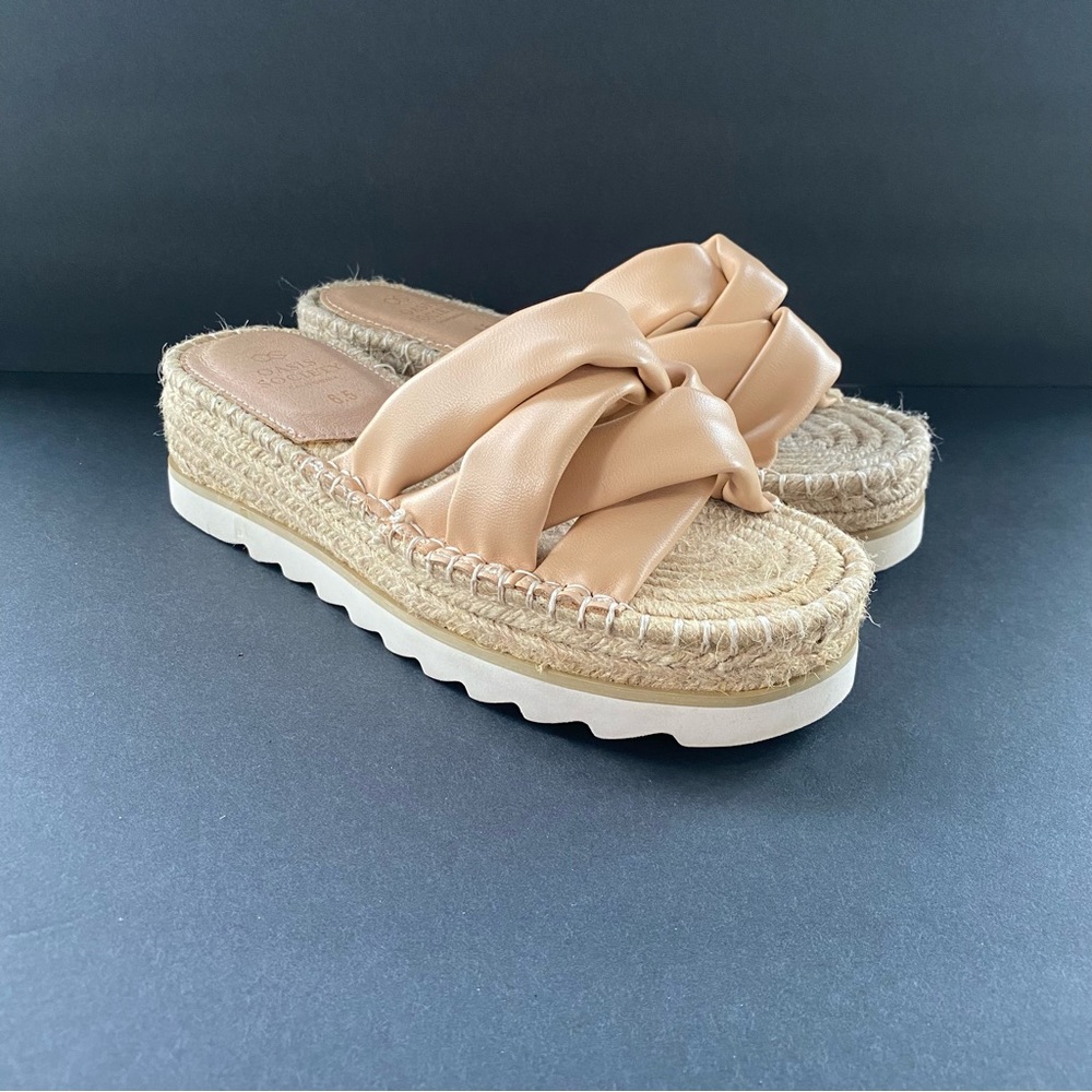 OASIS SOCIETY Tan Espadrille Slide Sandals